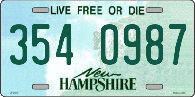 NH license plate 3540987