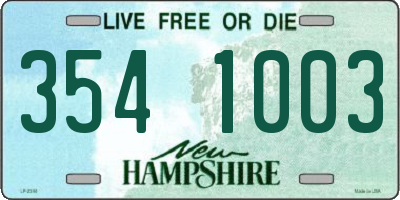 NH license plate 3541003