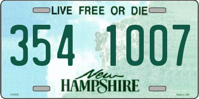NH license plate 3541007