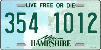 NH license plate 3541012