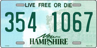 NH license plate 3541067