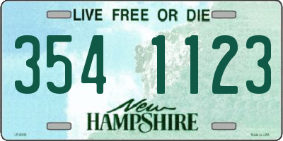 NH license plate 3541123