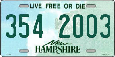 NH license plate 3542003