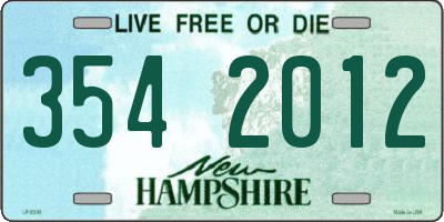 NH license plate 3542012