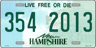 NH license plate 3542013