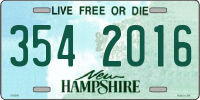 NH license plate 3542016