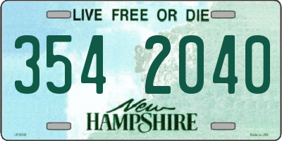 NH license plate 3542040
