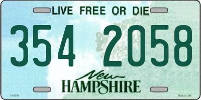 NH license plate 3542058