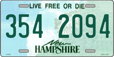 NH license plate 3542094