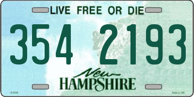 NH license plate 3542193