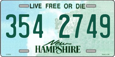 NH license plate 3542749