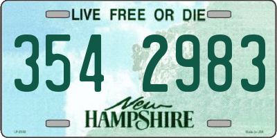 NH license plate 3542983