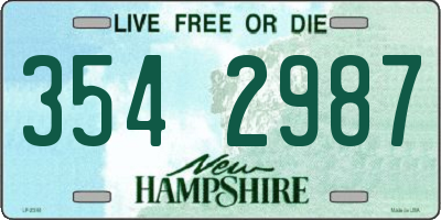 NH license plate 3542987