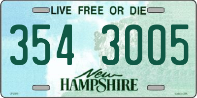 NH license plate 3543005