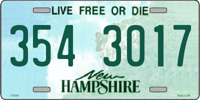NH license plate 3543017
