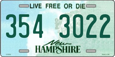 NH license plate 3543022