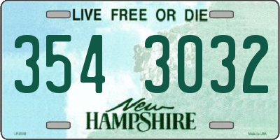 NH license plate 3543032