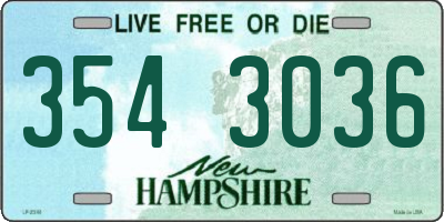 NH license plate 3543036