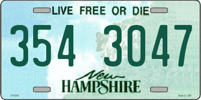 NH license plate 3543047