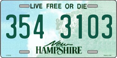 NH license plate 3543103