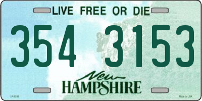 NH license plate 3543153