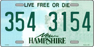 NH license plate 3543154