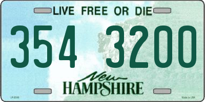 NH license plate 3543200