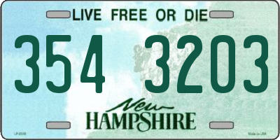 NH license plate 3543203