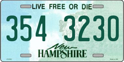 NH license plate 3543230