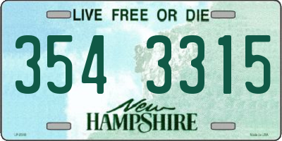 NH license plate 3543315