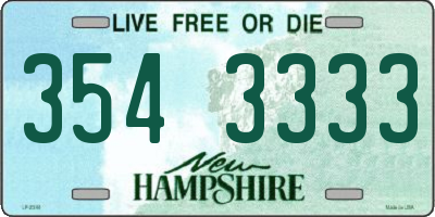 NH license plate 3543333