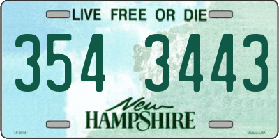 NH license plate 3543443