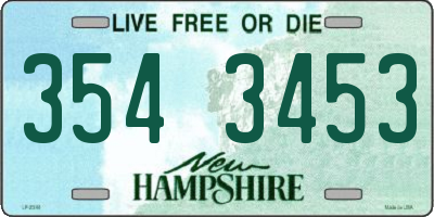 NH license plate 3543453