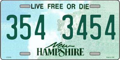 NH license plate 3543454