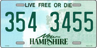 NH license plate 3543455