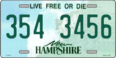 NH license plate 3543456