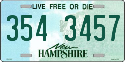 NH license plate 3543457