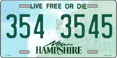 NH license plate 3543545