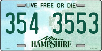 NH license plate 3543553