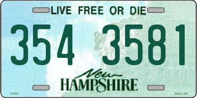 NH license plate 3543581