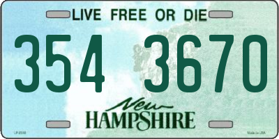 NH license plate 3543670