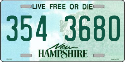 NH license plate 3543680