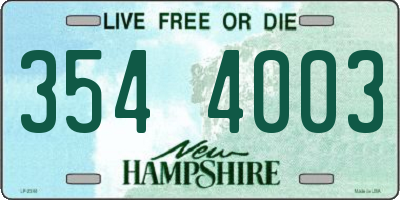 NH license plate 3544003