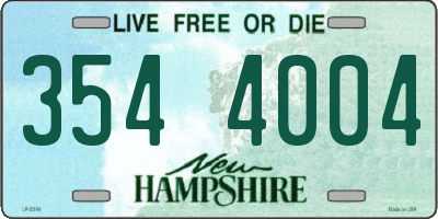 NH license plate 3544004