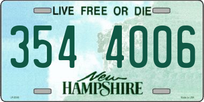 NH license plate 3544006