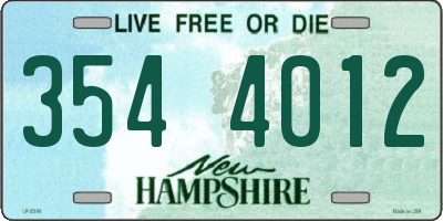 NH license plate 3544012