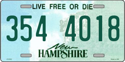 NH license plate 3544018