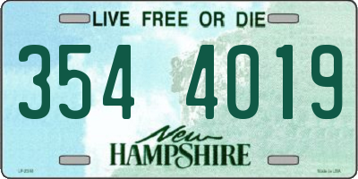 NH license plate 3544019
