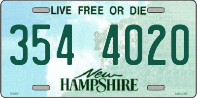 NH license plate 3544020