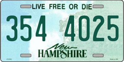 NH license plate 3544025